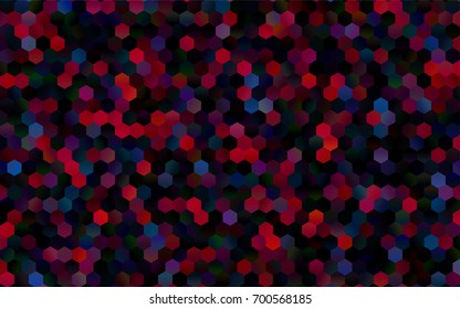 Dark Blue, Red vector blurry hexagon background design. Geometric background in Origami style with gradient. 