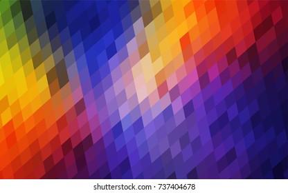 Dark Blue, Red vector blurry rectangular background. Geometric background in square style with gradient. The pattern can be used for brand-new background.