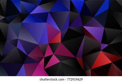 Dark Blue, Red vector blurry triangle template. Creative illustration in halftone style with gradient. Triangular pattern for your business design.