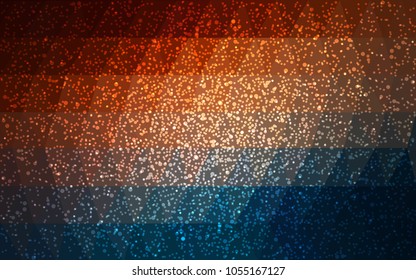 Dark Blue, Red vector christmas postcard low polygon background. Illustration consisting of triangles. Abstract triangular polygonal origami or crystal design of New Year celebration.