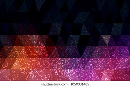 Dark Blue, Red vector christmas polygon background. Low poly Illustration consisting of triangles with snowflakes. Texture background of New Year celebration.