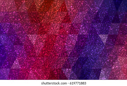 Dark Blue, Red vector christmas postcard low polygon background. Illustration consisting of triangles. Abstract triangular polygonal origami or crystal design of New Year celebration.