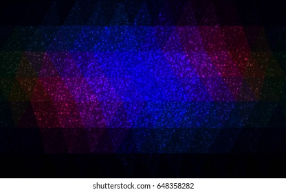 Dark Blue, Red vector christmas polygon background. Low poly Illustration consisting of triangles with snowflakes. Texture background of New Year celebration.
