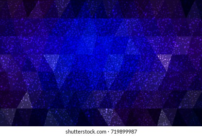 Dark Blue, Red vector christmas polygon background. Low poly Illustration consisting of triangles with snowflakes. Texture background of New Year celebration.