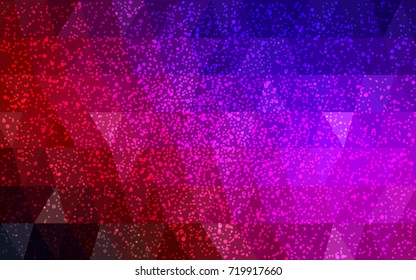 Dark Blue, Red vector christmas postcard low polygon background. Illustration consisting of triangles. Abstract triangular polygonal origami or crystal design of New Year celebration.