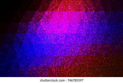 Dark Blue, Red vector christmas postcard low polygon background. Illustration consisting of triangles. Abstract triangular polygonal origami or crystal design of New Year celebration.