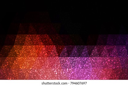 Dark Blue, Red vector christmas polygon background. Low poly Illustration consisting of triangles with snowflakes. Texture background of New Year celebration.