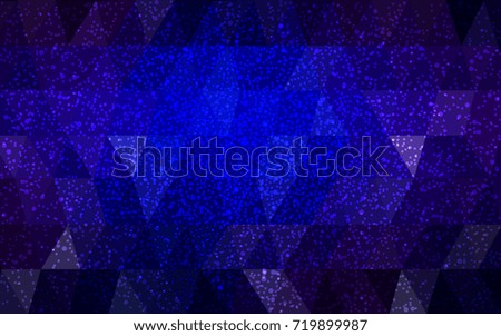 Dark Blue, Red vector christmas polygon background. Low poly Illustration consisting of triangles with snowflakes. Texture background of New Year celebration.