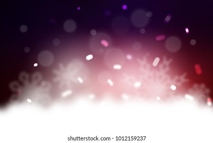 Dark Blue, Red vector cover with beautiful snowflakes. Snow on blurred abstract background with gradient. The pattern can be used for new year ad, booklets.