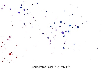 Dark Blue, Red vector cover with small and big stars. Blurred decorative design in simple style with stars. The pattern can be used for new year ad, booklets.