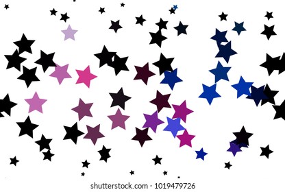 Dark Blue, Red vector cover with small and big stars. Modern geometrical abstract illustration with stars. The pattern can be used for websites.