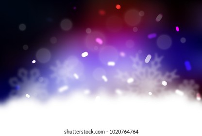 Dark Blue, Red vector cover with beautiful snowflakes. Blurred decorative design in xmas style with snow. The pattern can be used for new year leaflets.