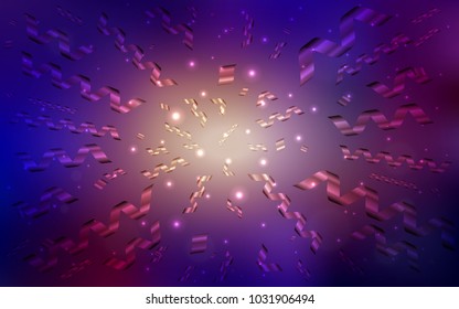 Dark Blue, Red vector cover with happy holiday ribbons. Confetti on blurred abstract background with colorful gradient. Beautiful design for your business advert of anniversary.