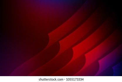 Dark Blue, Red vector cover with stright stripes. Lines on blurred abstract background with gradient. Best design for your ad, poster, banner.