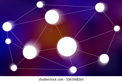 Dark Blue, Red vector cover with spots, lines. Glitter abstract illustration with connection of triangle structure. Pattern can be used as texture of wallpapers.