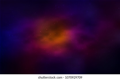 Dark Blue, Red vector cover with astronomical stars. Blurred decorative design in simple style with galaxy stars. Pattern for astrology websites.