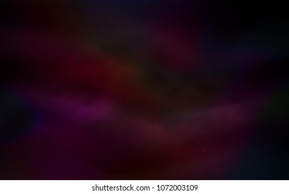 Dark Blue, Red vector cover with astronomical stars. Blurred decorative design in simple style with galaxy stars. Template for cosmic backgrounds.