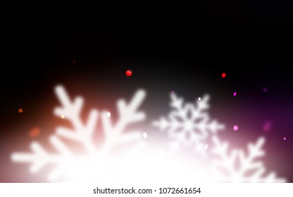 Dark Blue, Red vector cover with beautiful snowflakes. Glitter abstract illustration with crystals of ice. The pattern can be used for new year ad, booklets.