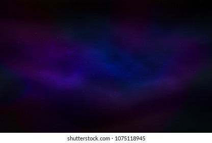 Dark Blue, Red vector cover with astronomical stars. Space stars on blurred abstract background with gradient. Pattern for astronomy websites.
