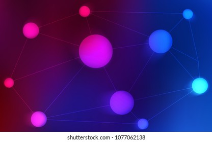 Dark Blue, Red vector cover with spots, lines. Decorative design in abstract style with triangle structure. Pattern can be used as texture of wallpapers.