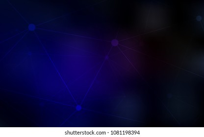 Dark Blue, Red vector cover with spots, lines. Design with connection of dots and lines on colorful background. Pattern can be used for ads, leaflets.