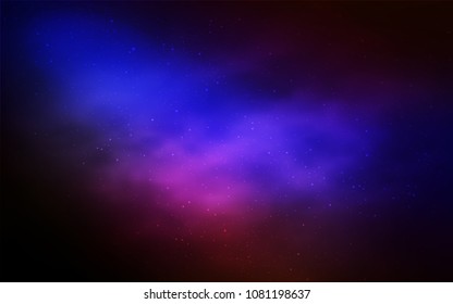 Dark Blue, Red vector cover with astronomical stars. Glitter abstract illustration with colorful cosmic stars. Template for cosmic backgrounds.