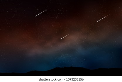 Dark Blue, Red vector cover with astronomical stars. Blurred decorative design in simple style with galaxy stars. Template for cosmic backgrounds.