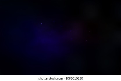 Dark Blue, Red vector cover with astronomical stars. Blurred decorative design in simple style with galaxy stars. Best design for your ad, poster, banner.