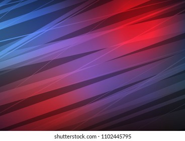 Dark Blue, Red vector cover with long lines. Decorative shining illustration with lines on abstract template. The pattern can be used for busines ad, booklets, leaflets