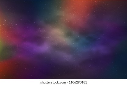 Dark Blue, Red vector cover with astronomical stars. Modern abstract illustration with Big Dipper stars. Smart design for your business advert.