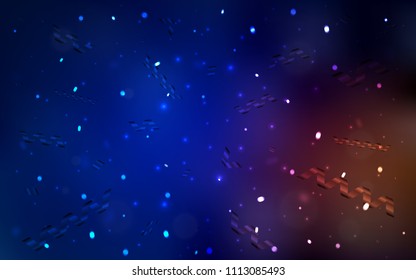 Dark Blue, Red vector cover with happy holiday ribbons. Blurred decorative design in anniversary style with confetti. New design for ad, poster, banner of your Party.