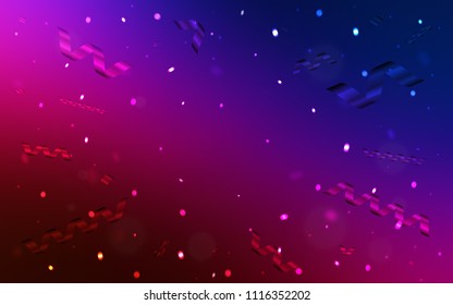Dark Blue, Red vector cover with happy holiday ribbons. Beautiful colored illustration with ribbon in celebration style. The template can be used as a background for postcards.