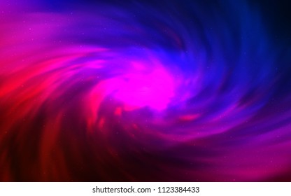 Dark Blue, Red vector cover with astronomical stars. Space stars on blurred abstract background with gradient. Pattern for futuristic ad, booklets.
