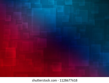 Dark Blue, Red vector cover in polygonal style. Illustration with set of colorful rectangles. The template can be used as a background.