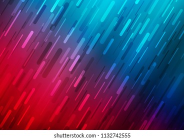 Dark Blue, Red vector cover with long lines. Glitter abstract illustration with colored sticks. The pattern can be used as ads, poster, banner for commercial.