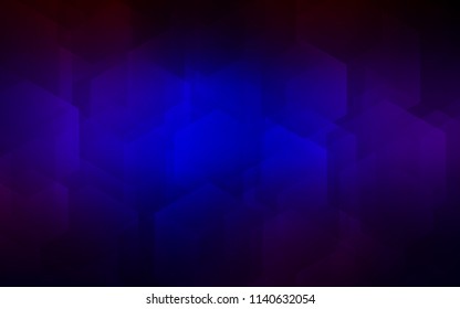 Dark Blue, Red vector cover with set of hexagons. Colorful hexagons on white backdrop. New design for website's poster, banner.