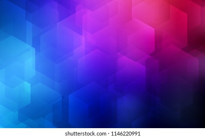 Dark Blue, Red vector cover with set of hexagons. Colorful hexagons on white backdrop. New template for your brand book.