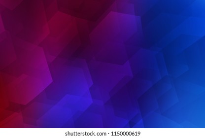 Dark Blue, Red vector cover with set of hexagons. Glitter abstract illustration in hexagonal style. Beautiful design for your business advert.
