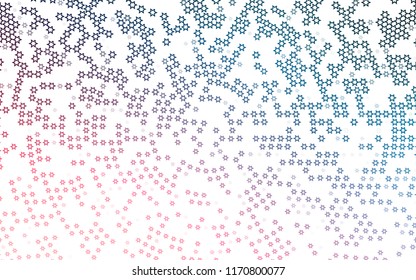 Dark Blue, Red vector cover with small and big radial stars. Modern geometrical abstract illustration with stars. Smart design for your business advert.