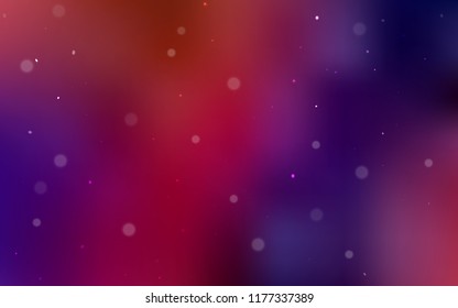 Dark Blue, Red vector cover with spots. Glitter abstract illustration with blurred drops of rain. Beautiful design for your business advert.