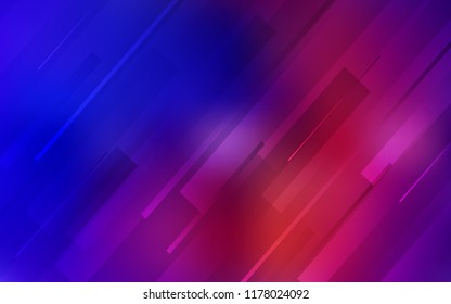 Dark Blue, Red vector cover with stright stripes. Lines on blurred abstract background with gradient. Template for your beautiful backgrounds.