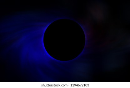 Dark Blue, Red vector cover with a black hole, nebula. Decorative design in space style with a black hole. Backdrop for super sales on Black Friday.