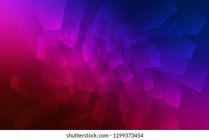 Dark Blue, Red vector cover with set of hexagons. Glitter abstract illustration in hexagonal style. Pattern for ads, leaflets.