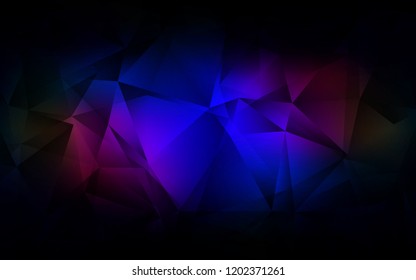 Dark Blue, Red vector cover in polygonal style. Illustration with set of colorful triangles. Pattern can be used for websites.