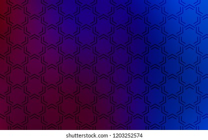 Dark Blue, Red vector cover with stright stripes. Lines on blurred abstract background with gradient. Pattern for your busines websites.