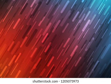 Dark Blue, Red vector cover with long lines. Shining colored illustration with narrow lines. Best design for your ad, poster, banner.