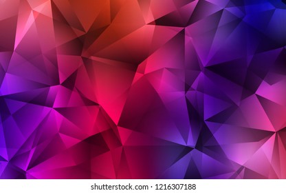 Dark Blue, Red vector cover in polygonal style. Illustration with set of colorful triangles. Best design for your ad, poster, banner.