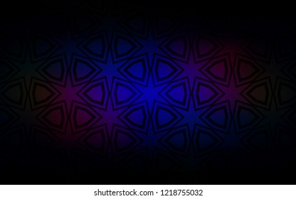 Dark Blue, Red vector cover with small and big stars. Glitter abstract illustration with colored stars. Pattern for wrapping gifts.