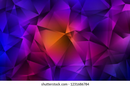 Dark Blue, Red vector cover in polygonal style. Beautiful illustration with triangles in nature style. Smart design for your business advert.