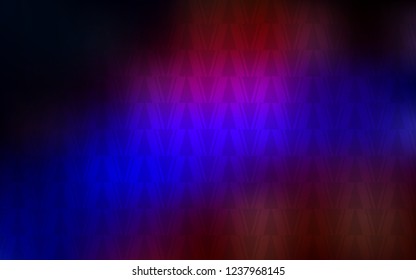 Dark Blue, Red vector cover with polygonal style. Illustration with set of colorful triangles, lines. Pattern for booklets, leaflets